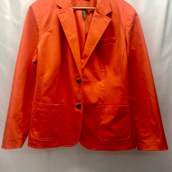 Ralph Lauren Jackets & Blazers - Ralph Lauren Orange Blazer Tailored Suit Jacket W 20W Gold Buttons Pockets